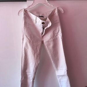 White stretchy jegging pants